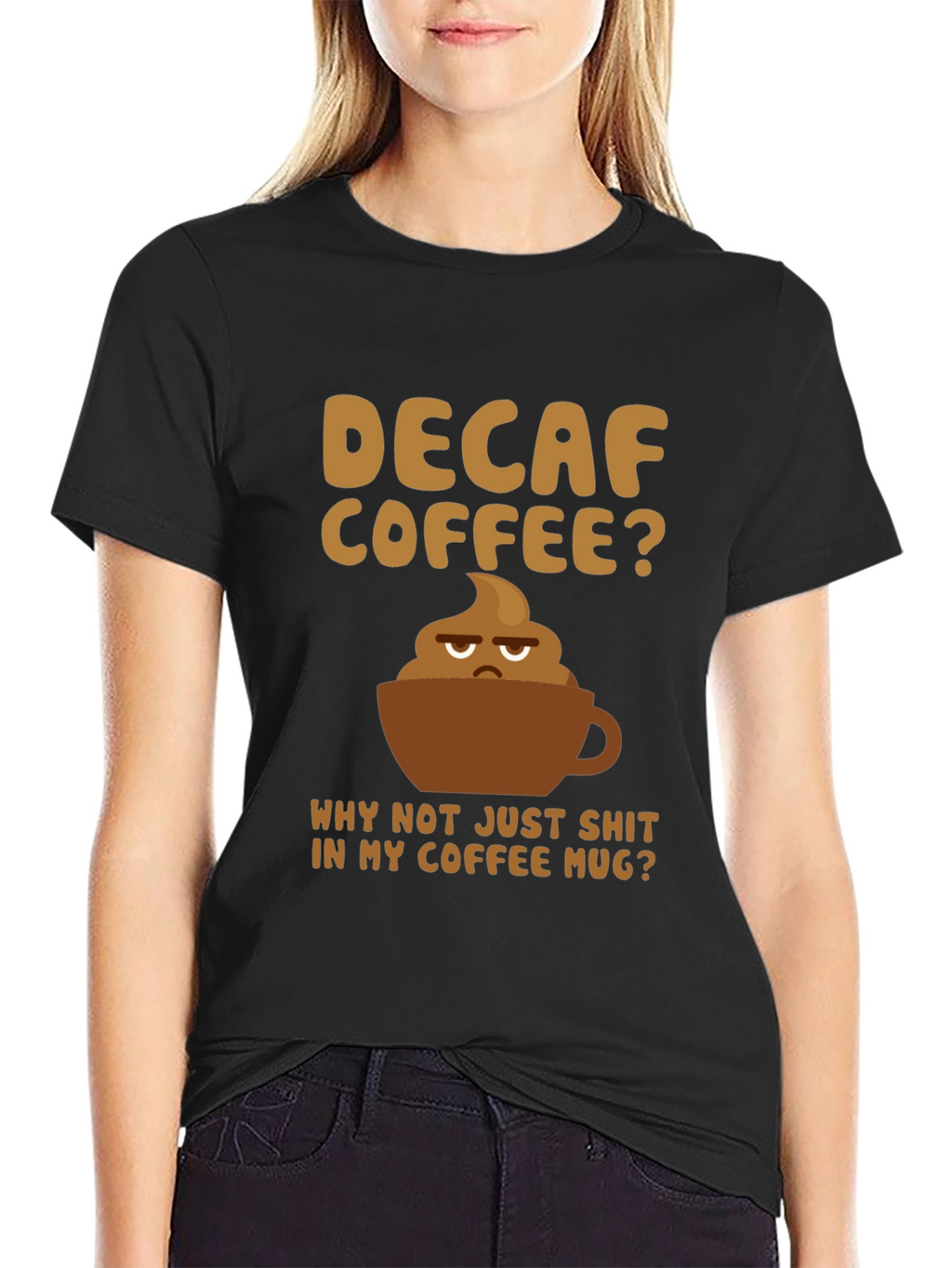 Decaf Coffee Poop Mug Graphic Tee