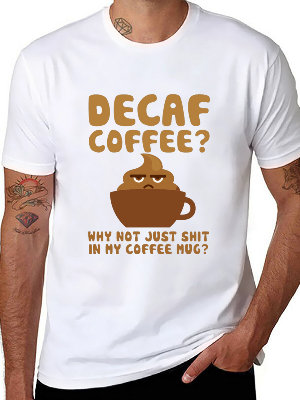 Decaf Coffee Poop Mug Graphic Tee