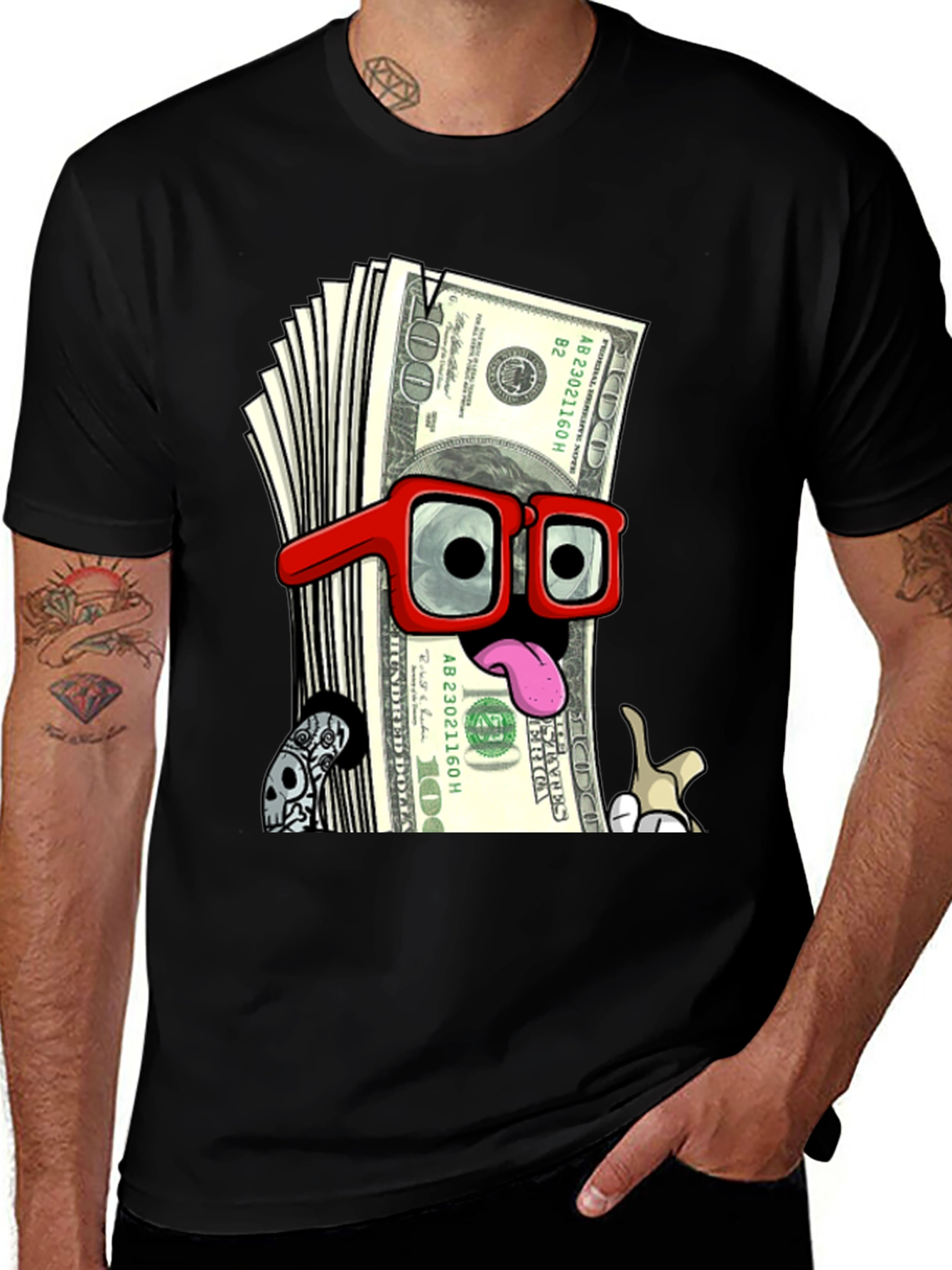 Funny Money Cartoon Graphic T-Shirt