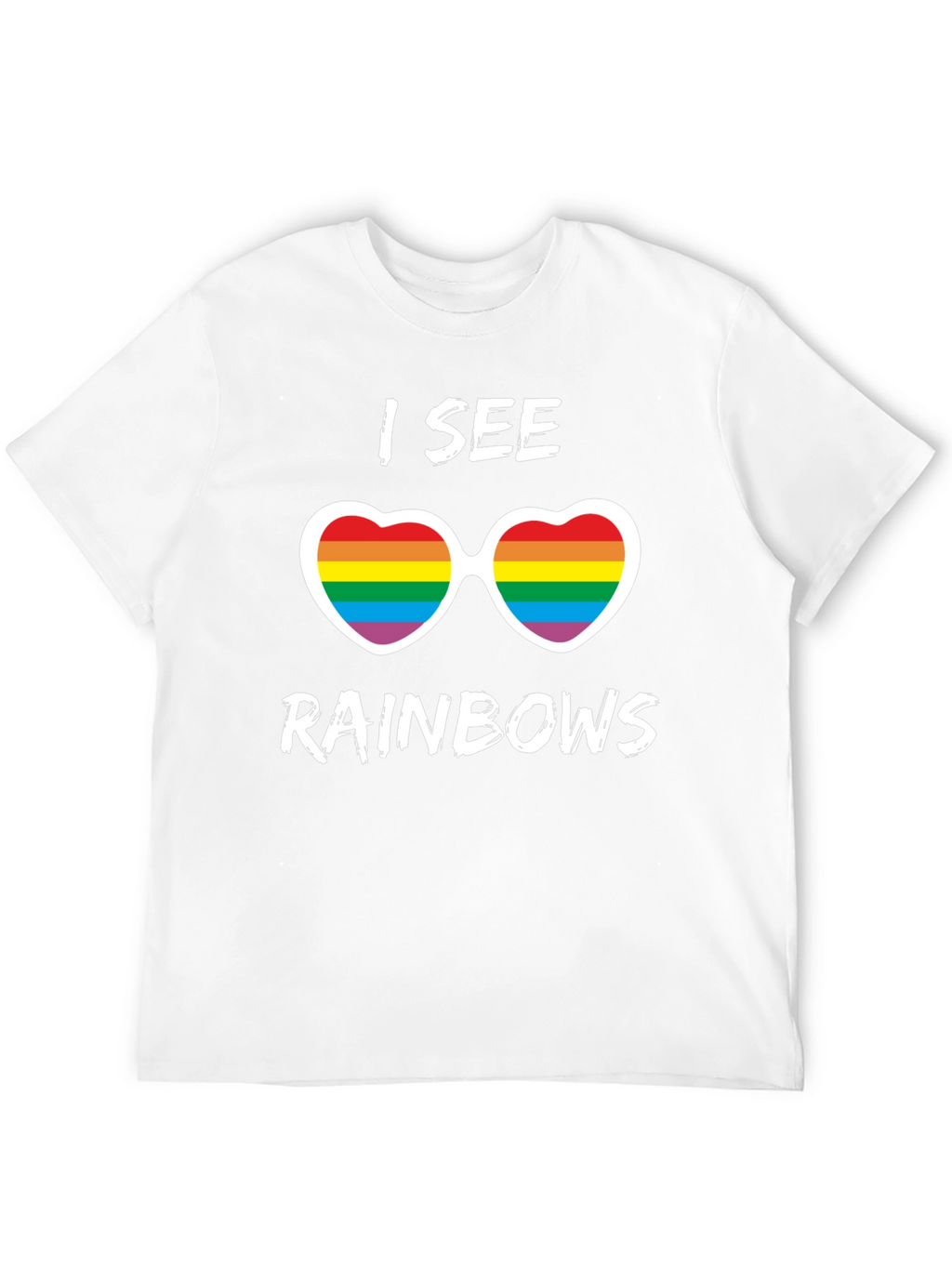 I See Rainbows Pride T-Shirt - Heart Sunglasses