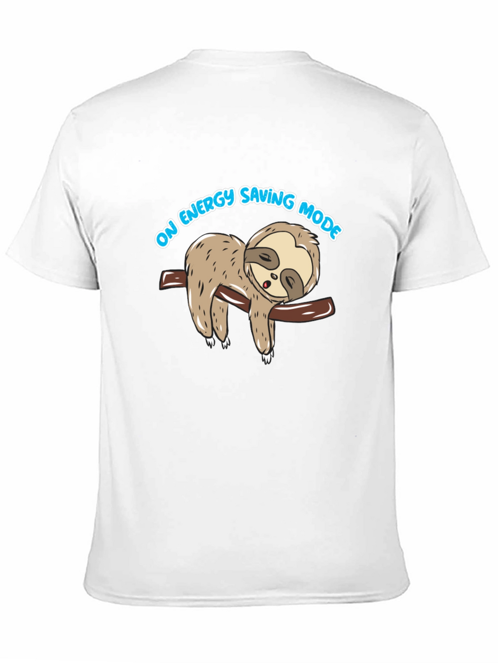 Energy Saving Mode Sloth Graphic Tee - Black