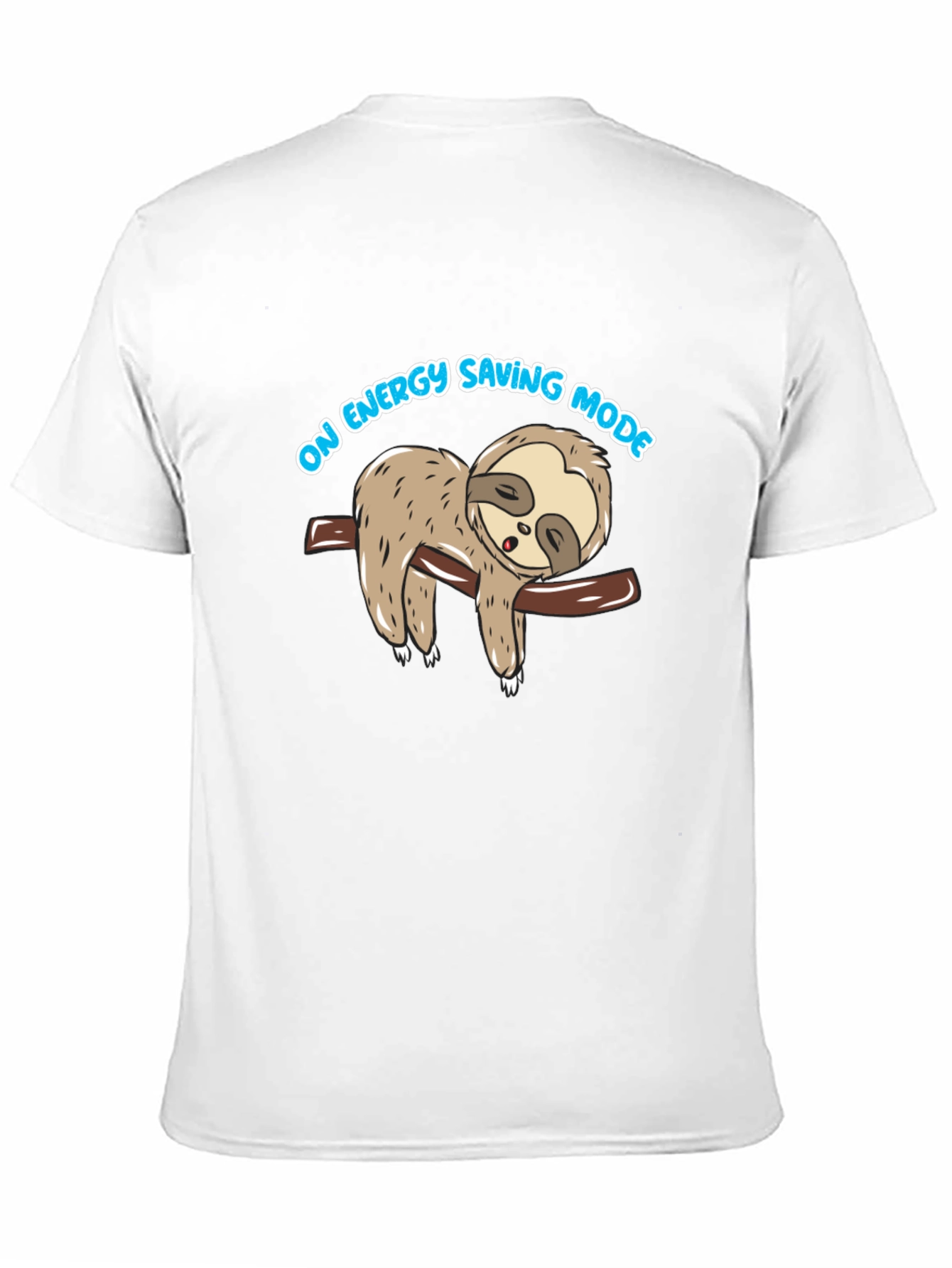 Energy Saving Mode Sloth Graphic Tee - Black
