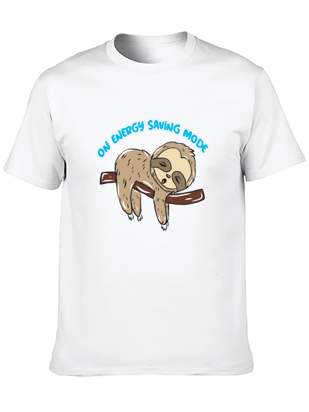 Energy Saving Mode Sloth Graphic Tee - Black