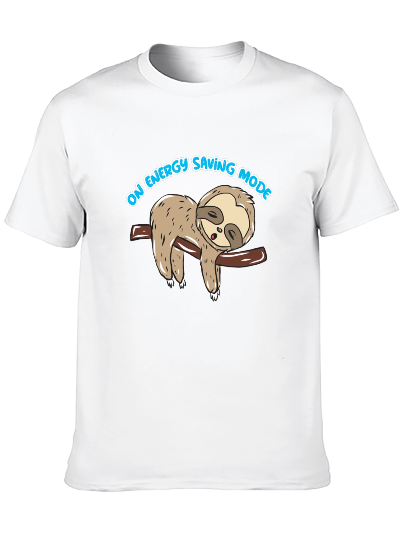 Energy Saving Mode Sloth Graphic Tee - Black