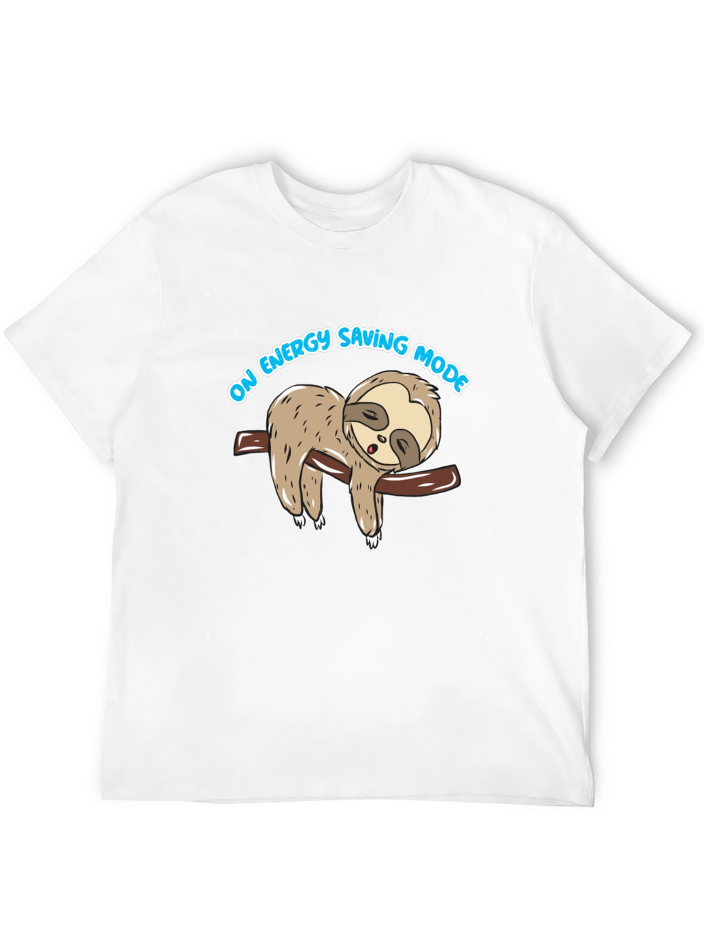 Energy Saving Mode Sloth Graphic Tee - Black