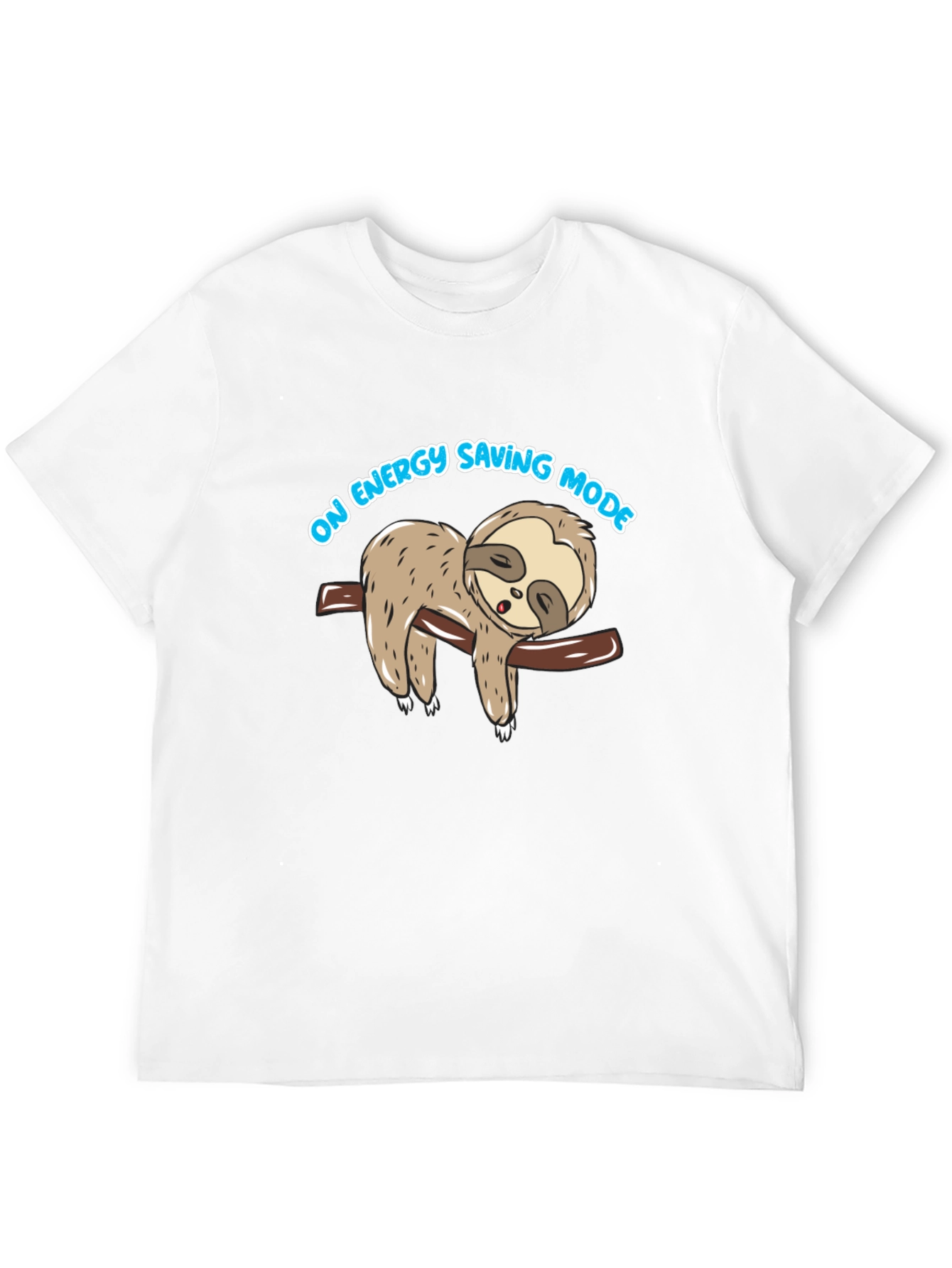 Energy Saving Mode Sloth Graphic Tee - Black