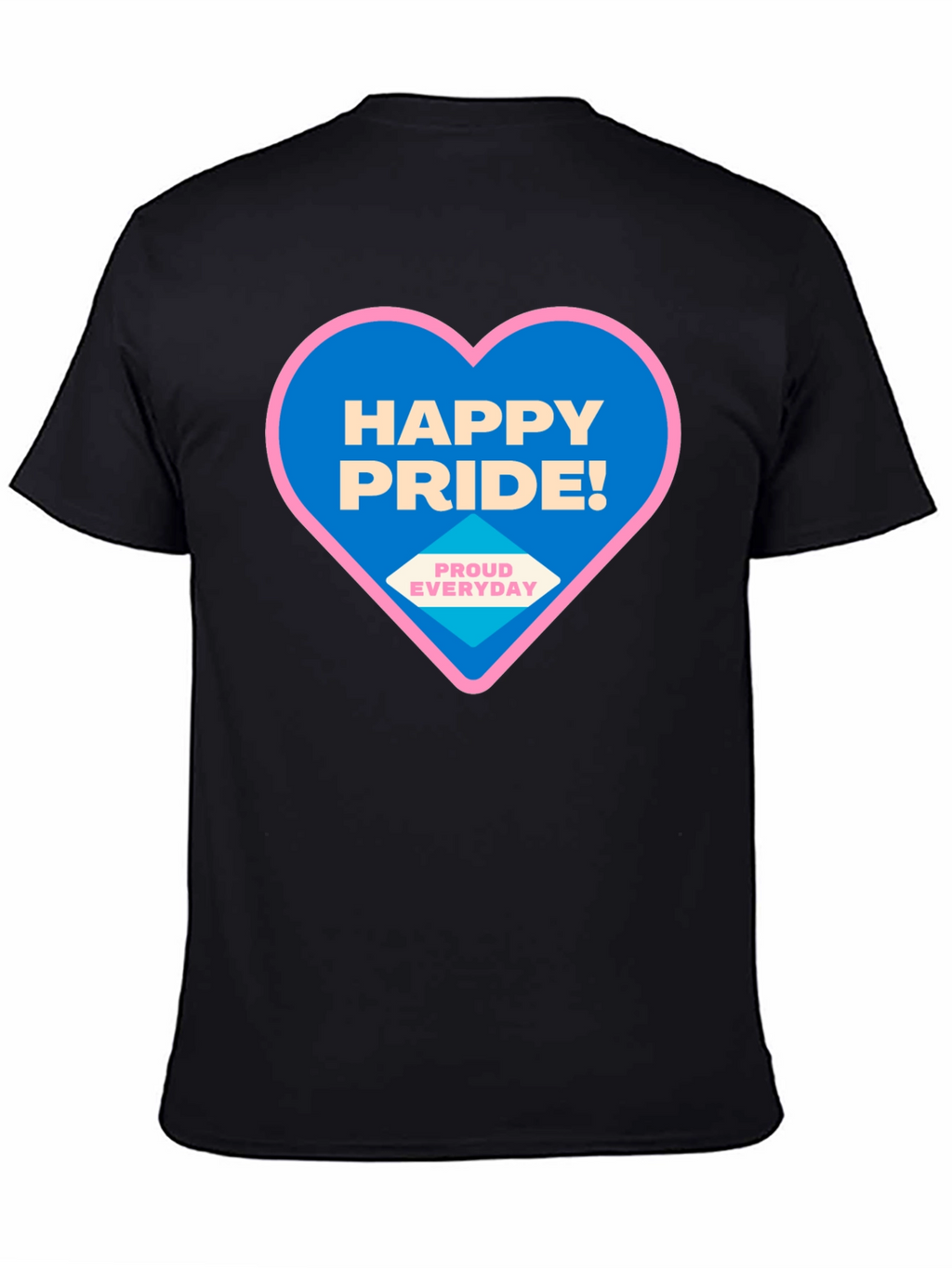 Happy Pride T-Shirt - Black Crew Neck