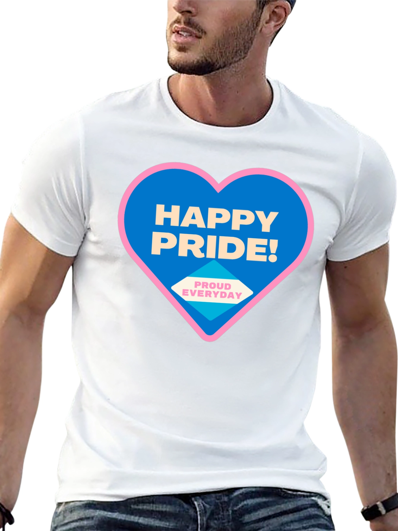 Happy Pride T-Shirt - Black Crew Neck