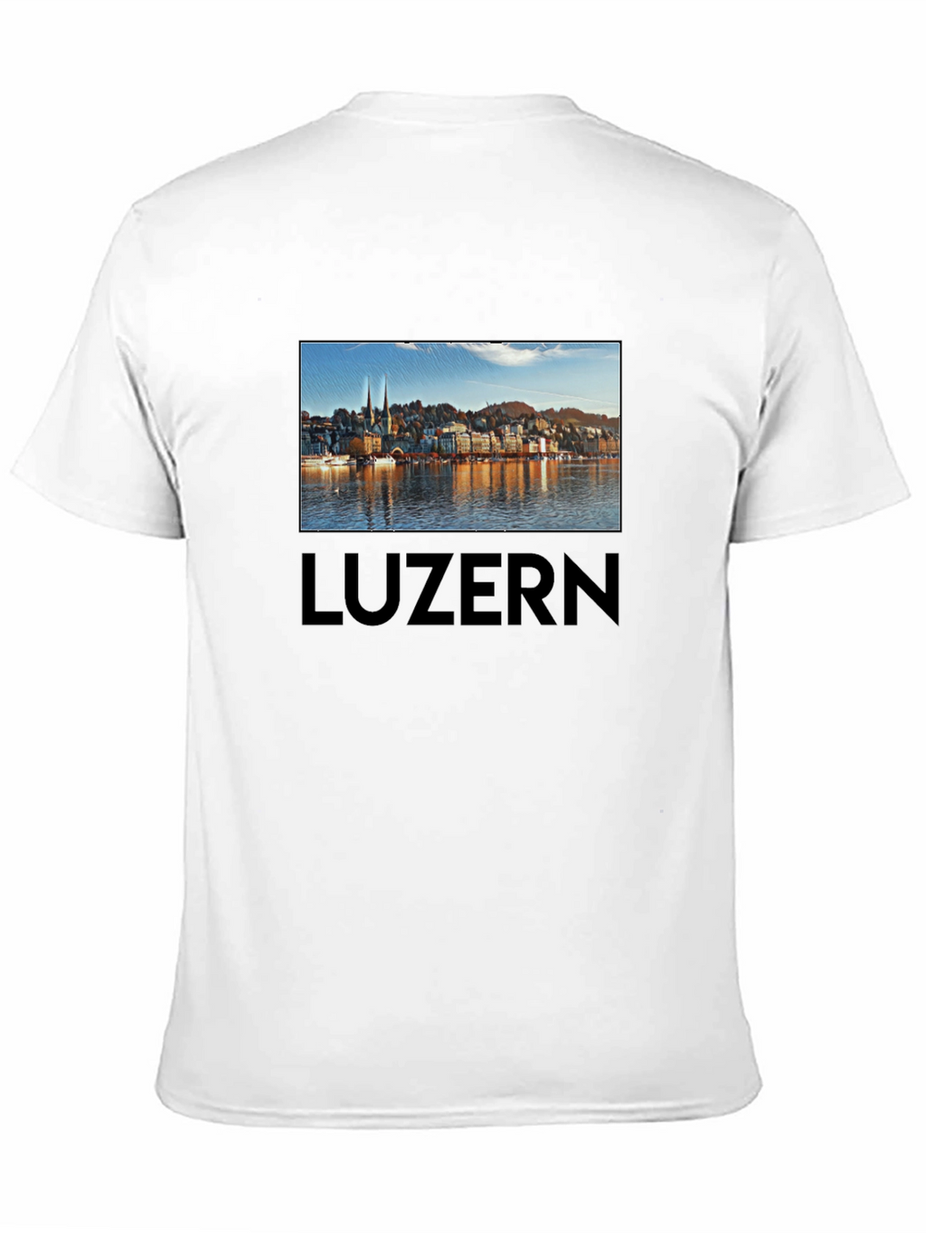 Lucerne Cityscape T-Shirt - Black Cotton Tee