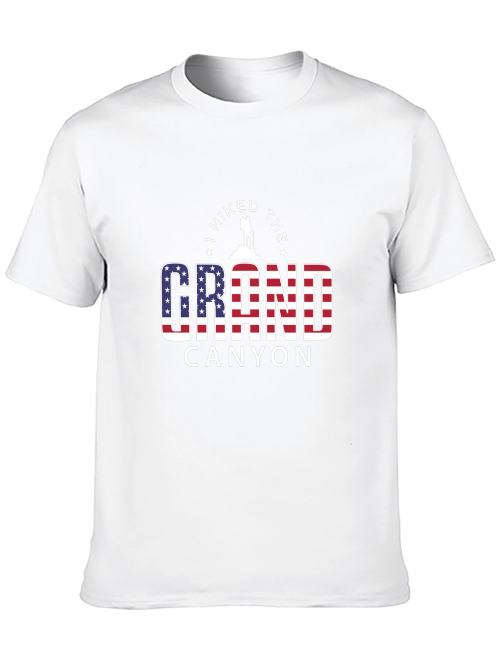 Grand Canyon Hiker Graphic Tee - American Flag Design