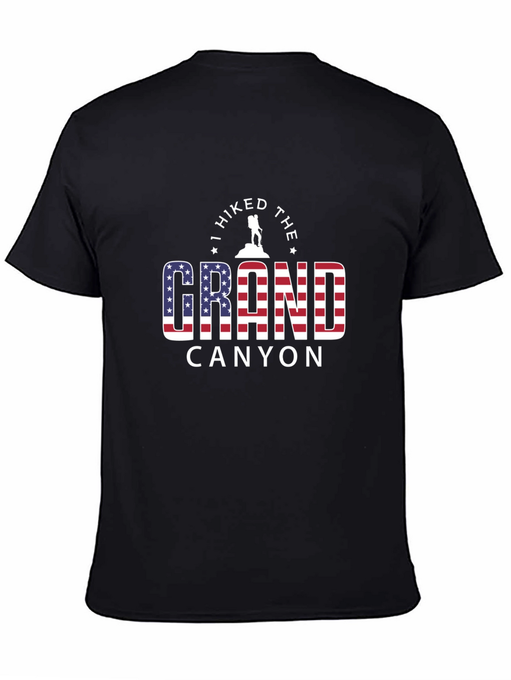 Grand Canyon Hiker Graphic Tee - American Flag Design