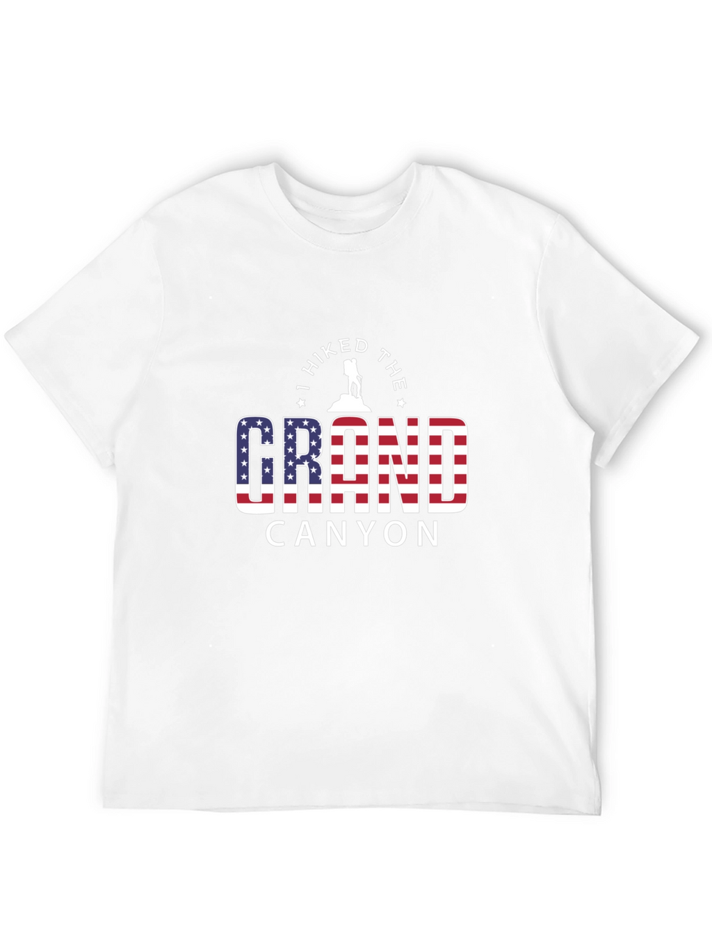 Grand Canyon Hiker Graphic Tee - American Flag Design