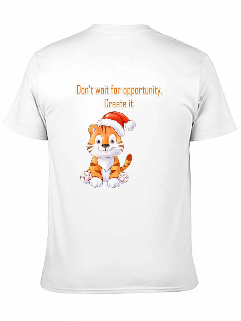 Opportunity Seeker Tee: Cute Tiger with Santa Hat