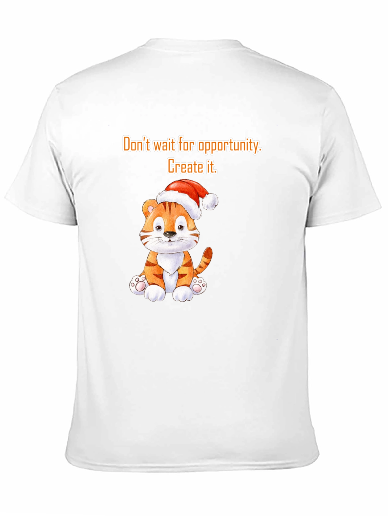 Opportunity Seeker Tee: Cute Tiger with Santa Hat