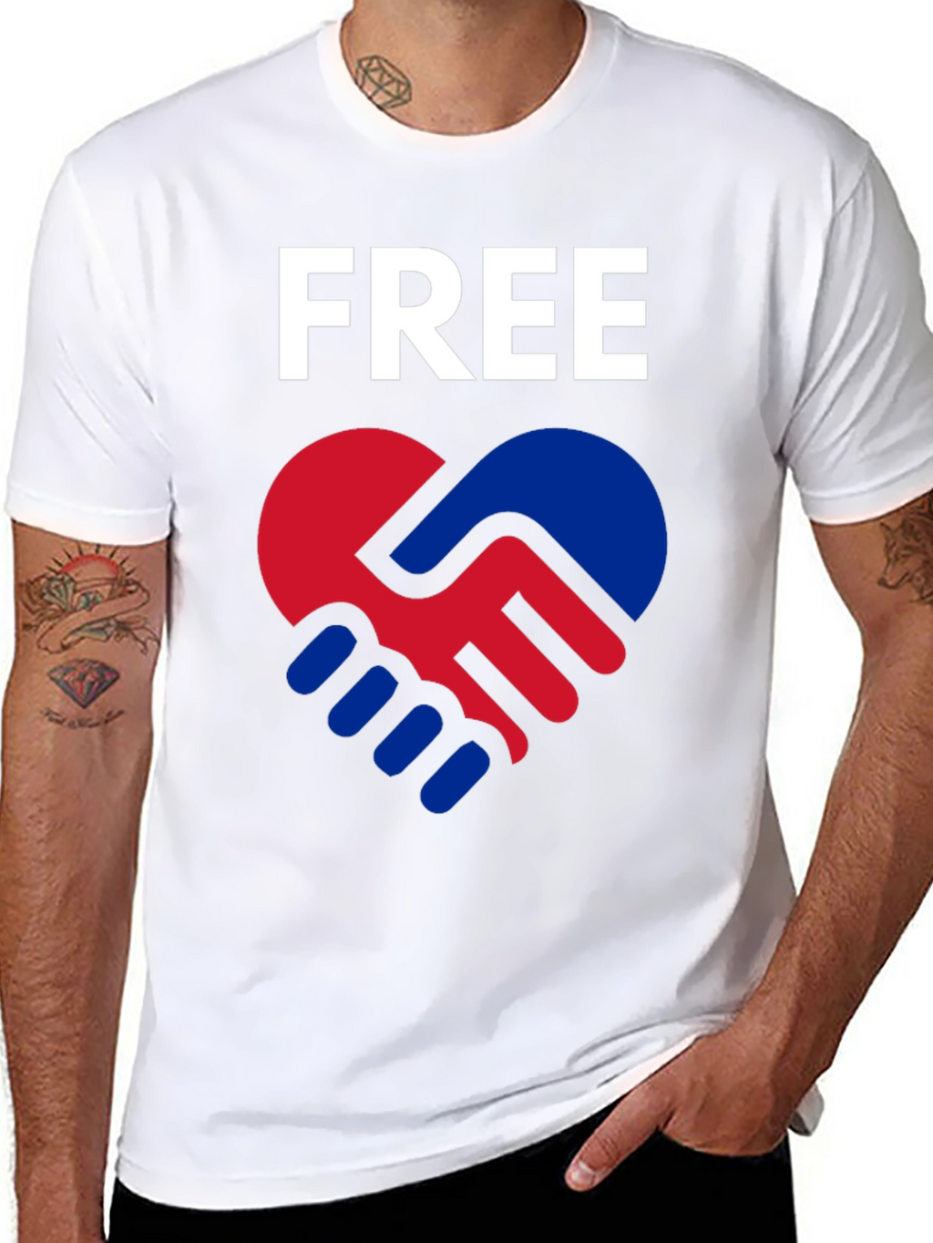 Free Heart Hands T-Shirt - Black