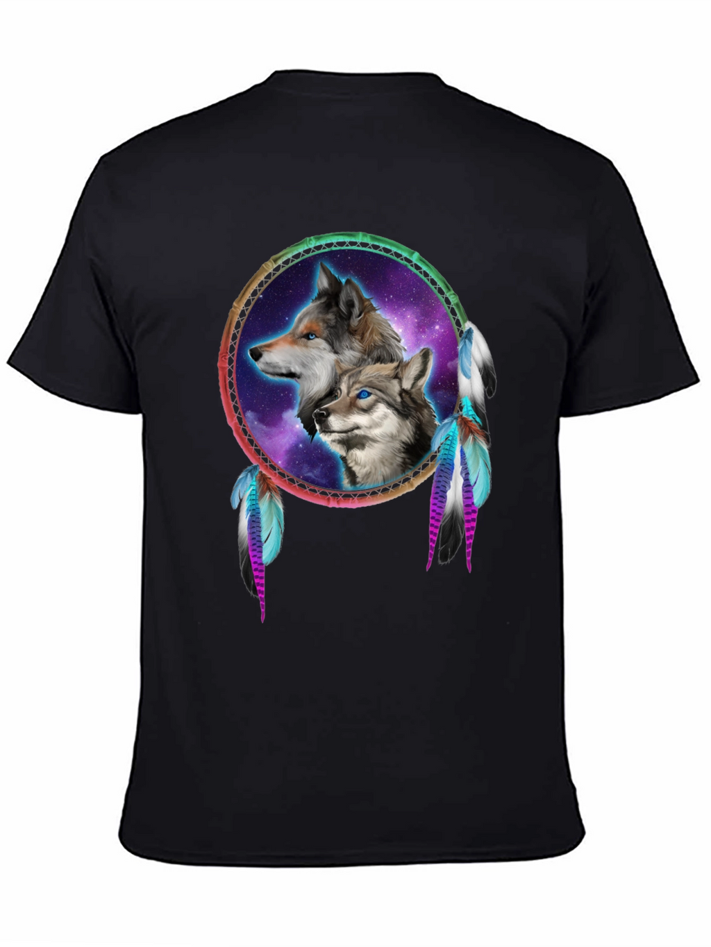 Wolf Dreamcatcher Black T-Shirt