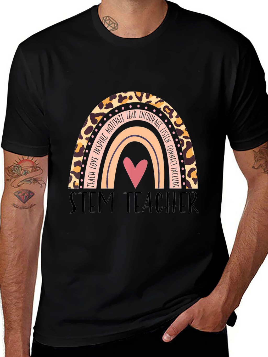 STEM Teacher Rainbow Graphic T-Shirt