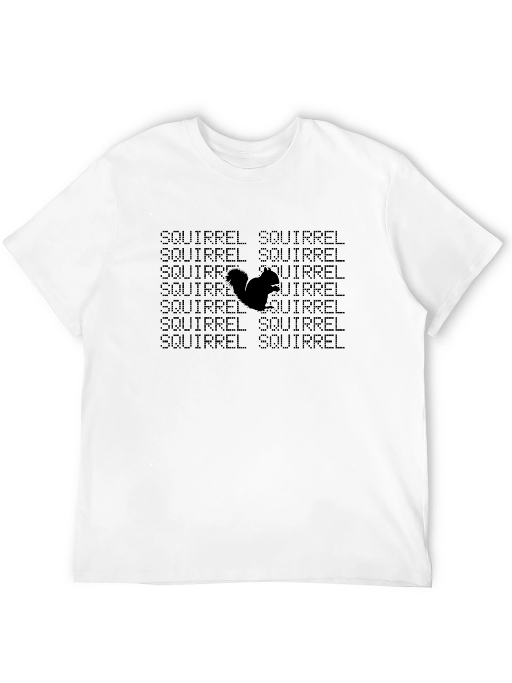 Squirrel Pattern Black T-Shirt