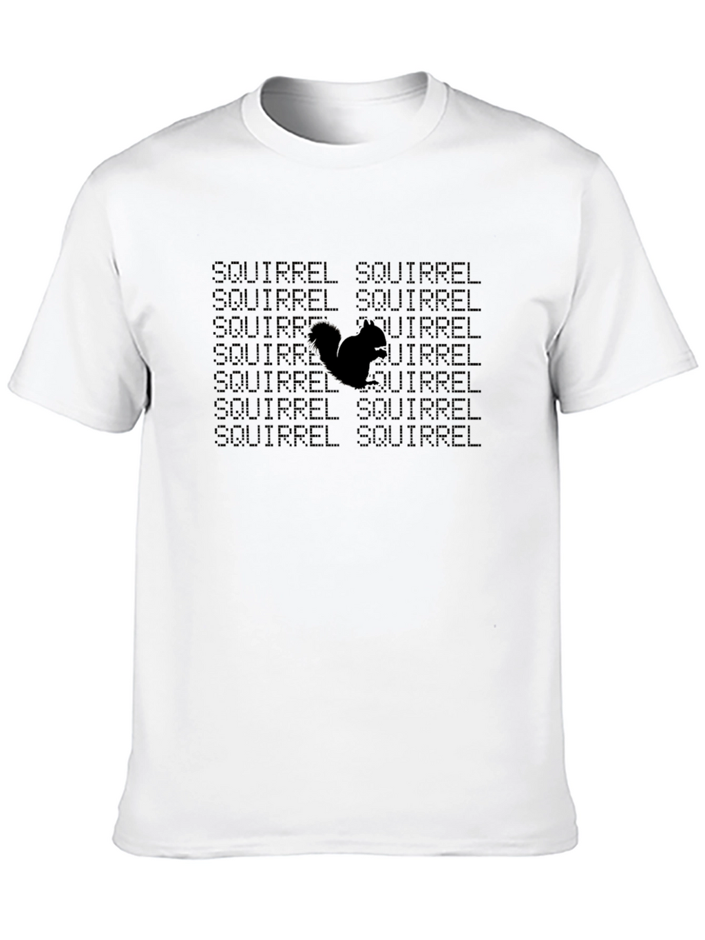 Squirrel Pattern Black T-Shirt