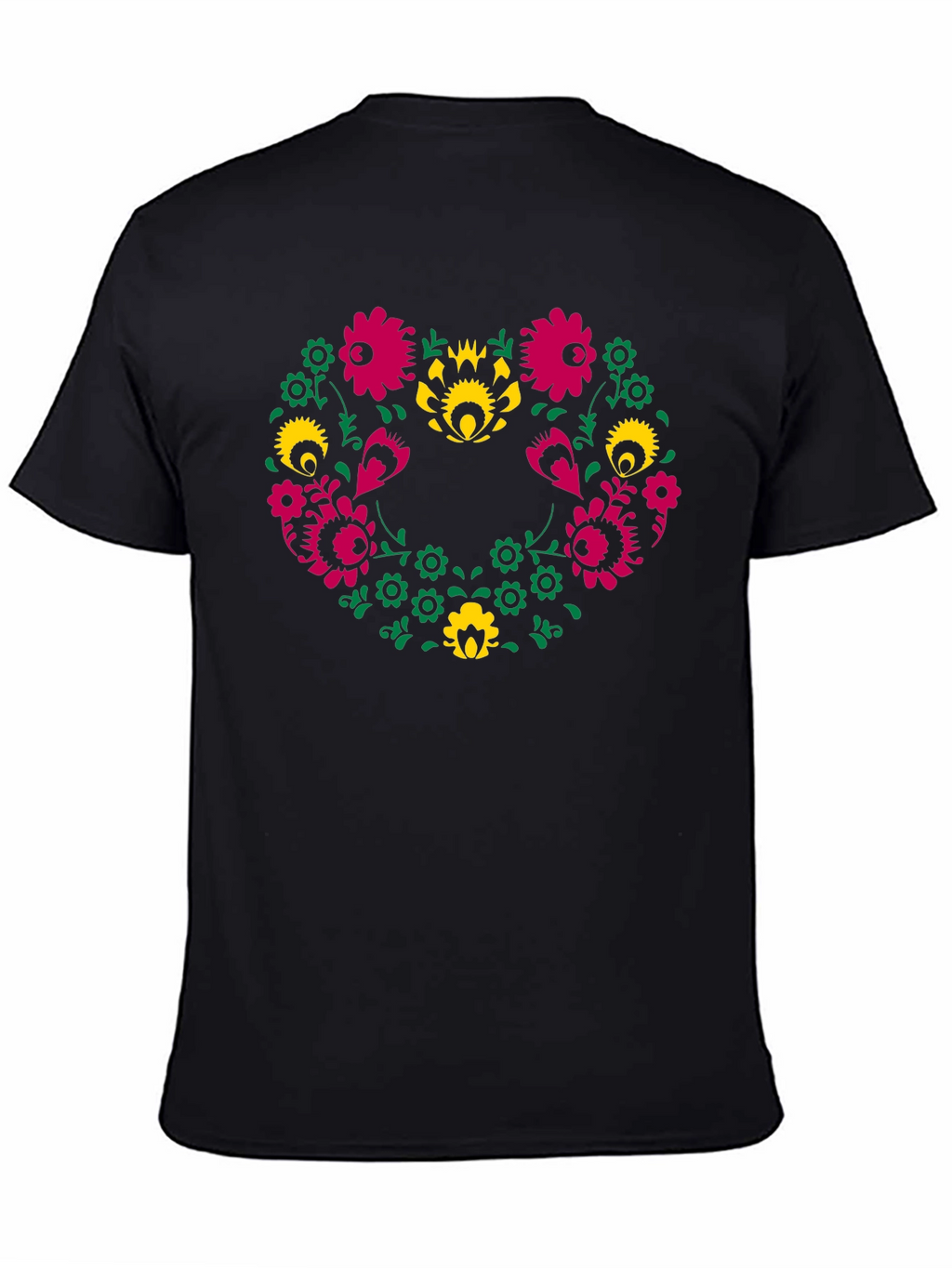 Floral Heart Tee - Black Graphic T-Shirt