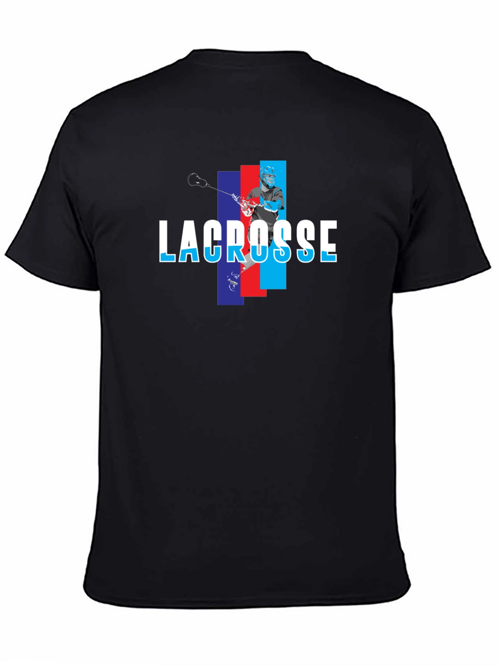 Lacrosse Player Graphic T-Shirt - Black
