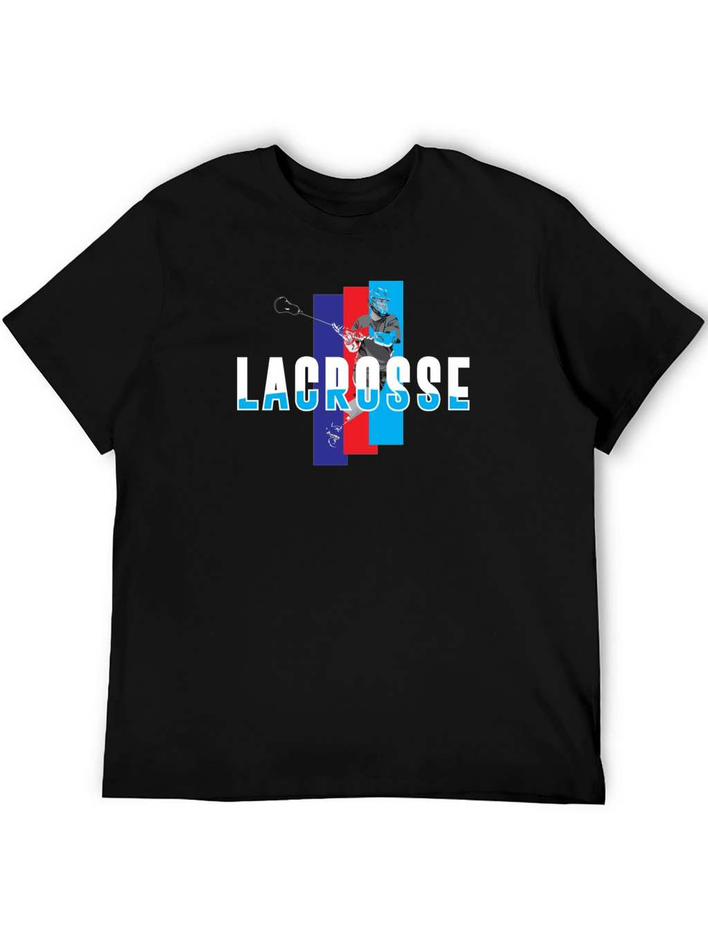 Lacrosse Player Graphic T-Shirt - Black