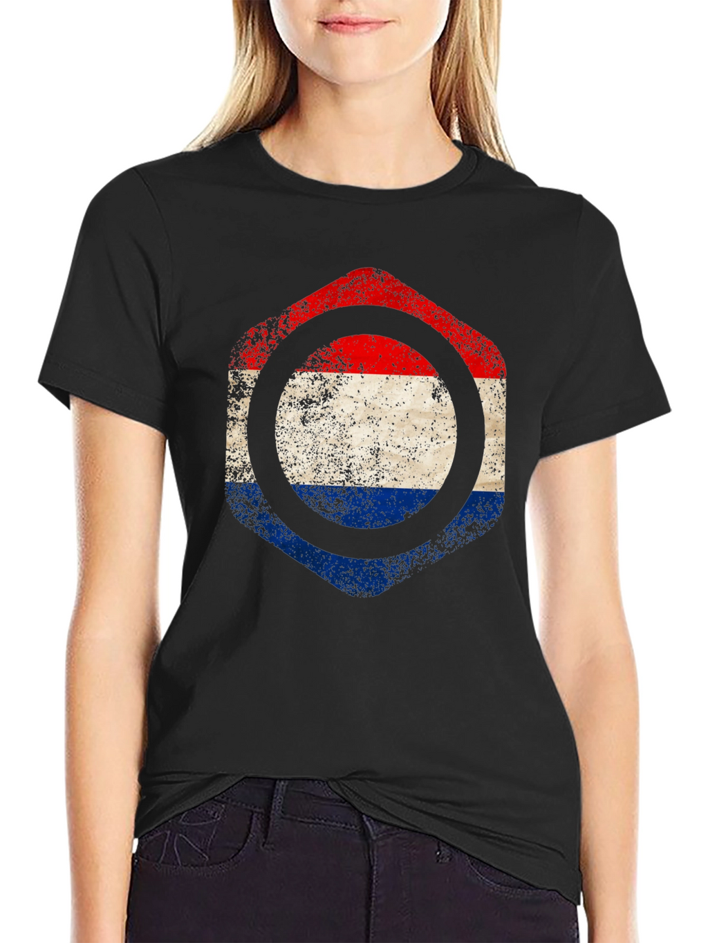 Netherlands Flag Hexagon T-Shirt