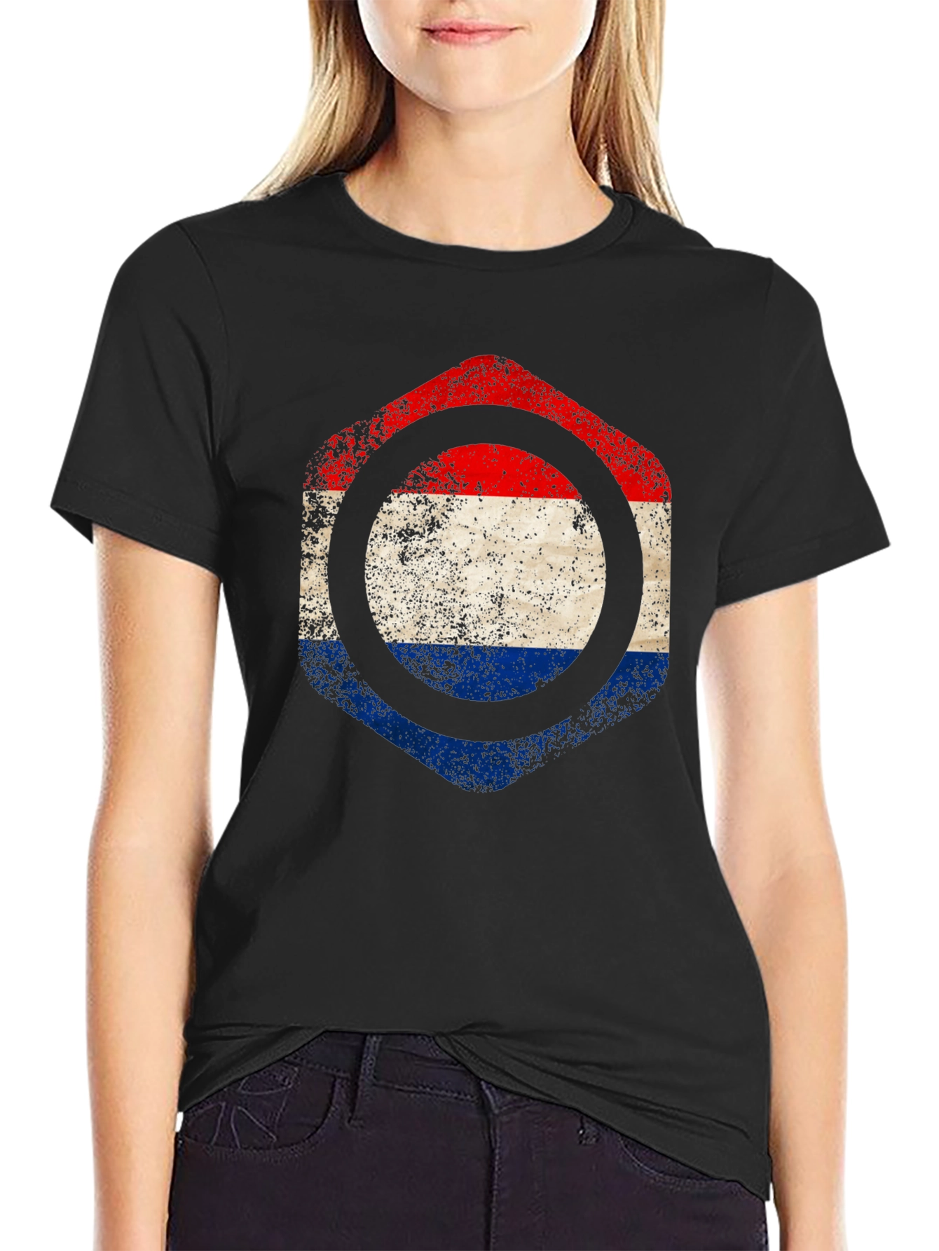Netherlands Flag Hexagon T-Shirt