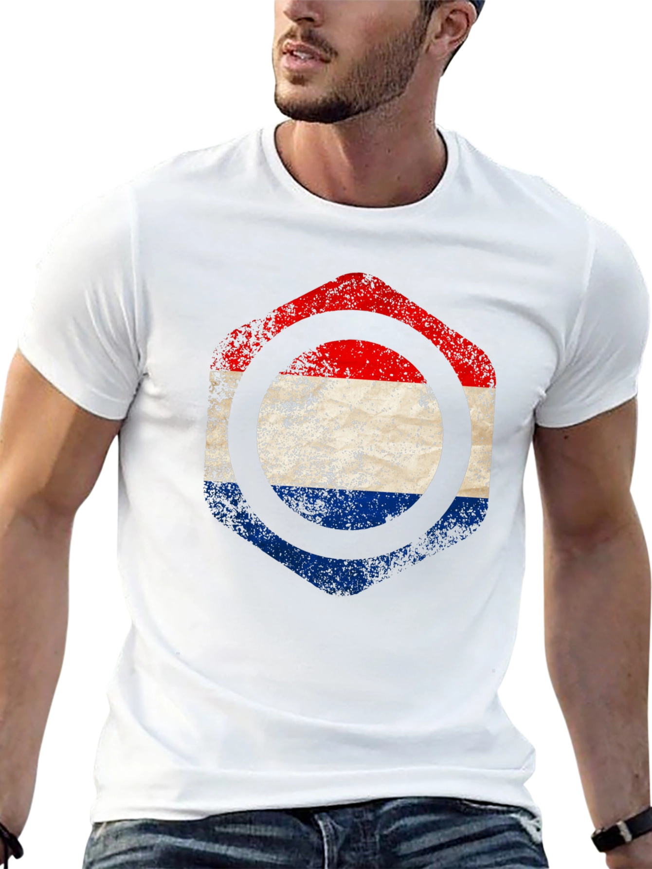 Netherlands Flag Hexagon T-Shirt