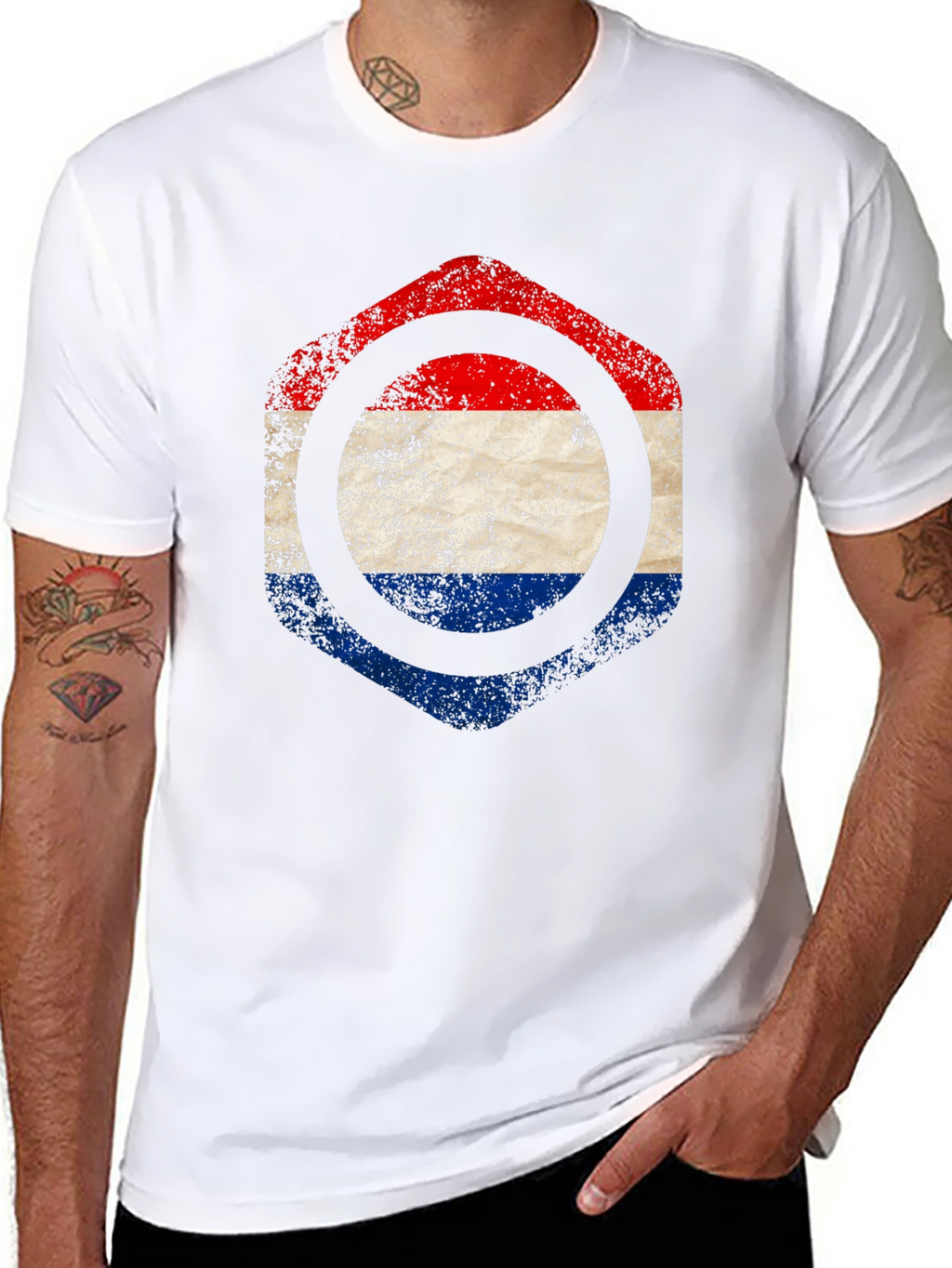 Netherlands Flag Hexagon T-Shirt