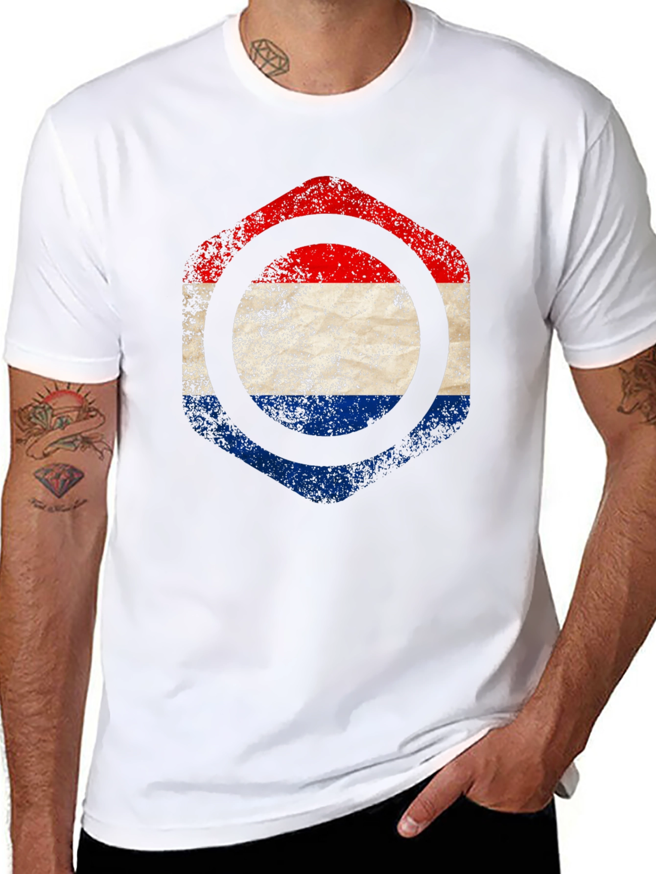 Netherlands Flag Hexagon T-Shirt