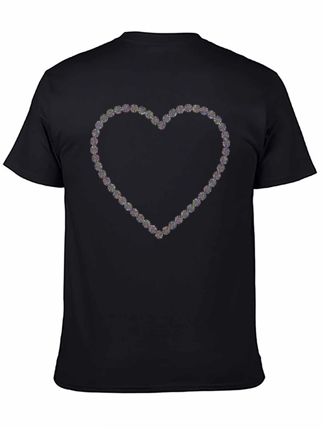Heart Sparkle Graphic Black T-Shirt