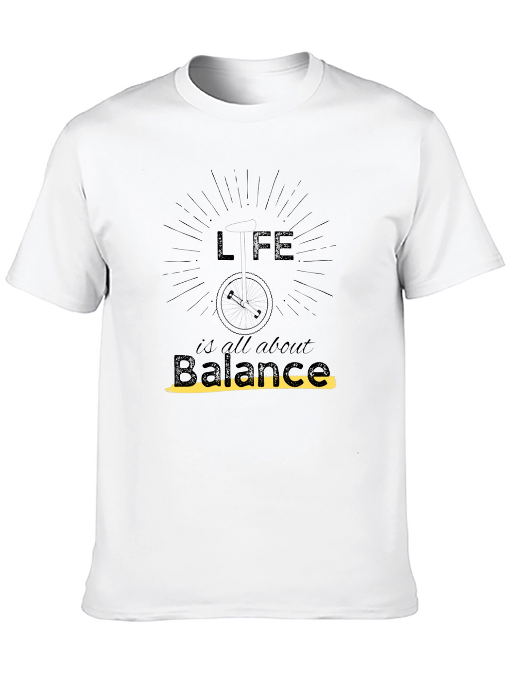 Life is Balance Graphic Black T-Shirt