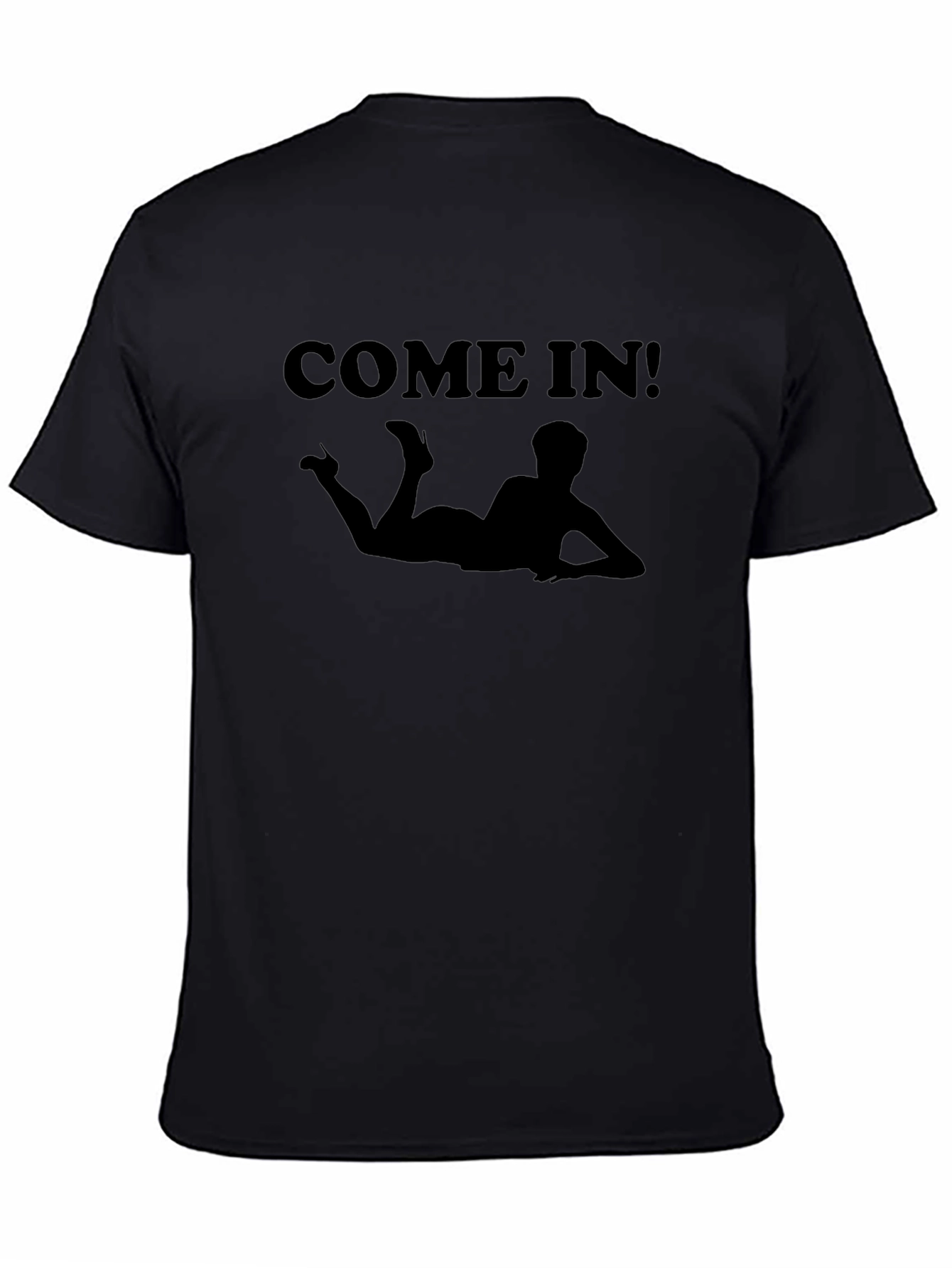 Come In! Graphic Tee - Black Novelty Shirt