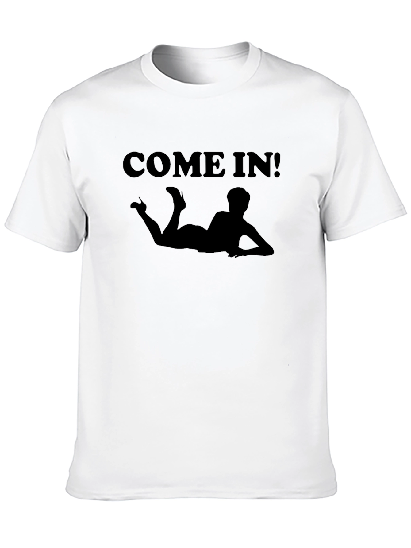 Come In! Graphic Tee - Black Novelty Shirt