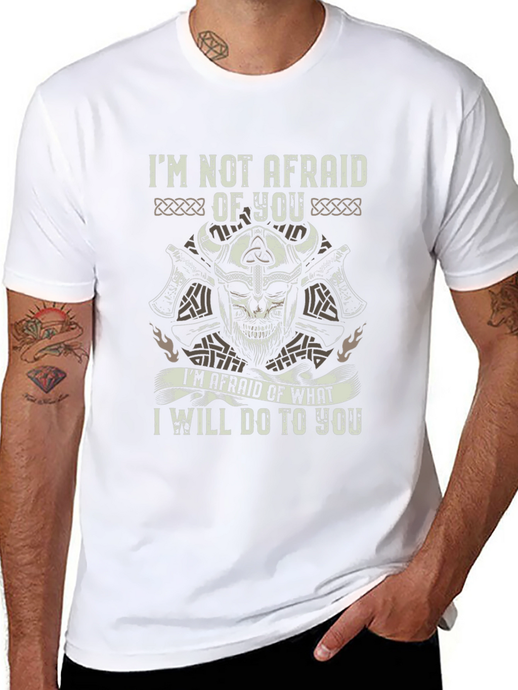 Viking Skull Graphic Tee - Not Afraid
