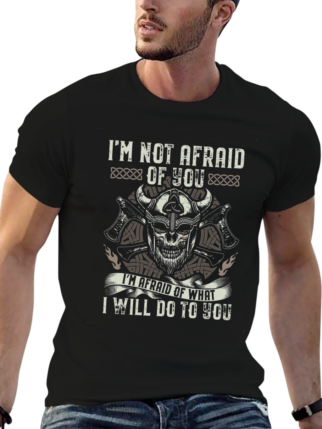 Viking Skull Graphic Tee - Not Afraid