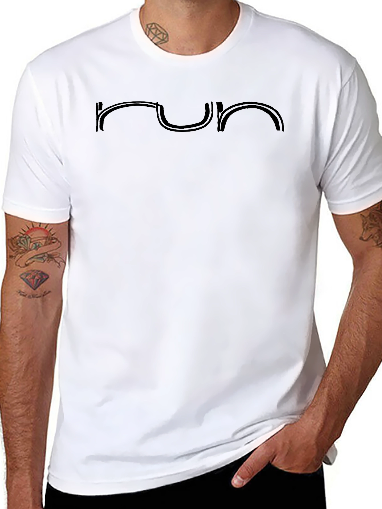 Minimalist Run Graphic Black T-Shirt