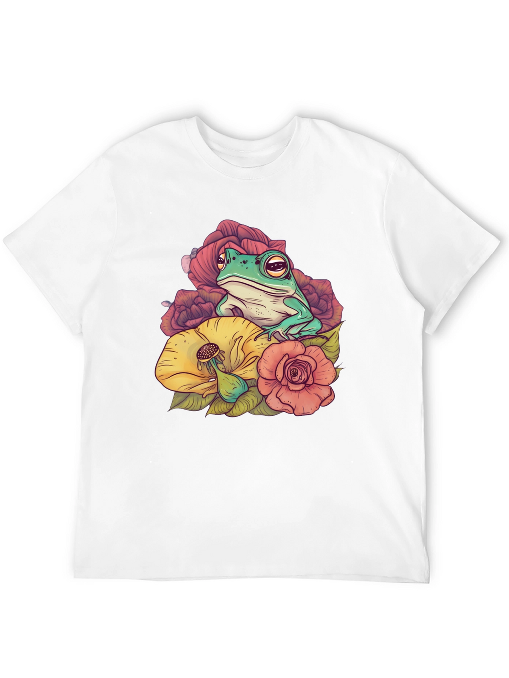 Frog and Flower Graphic T-Shirt