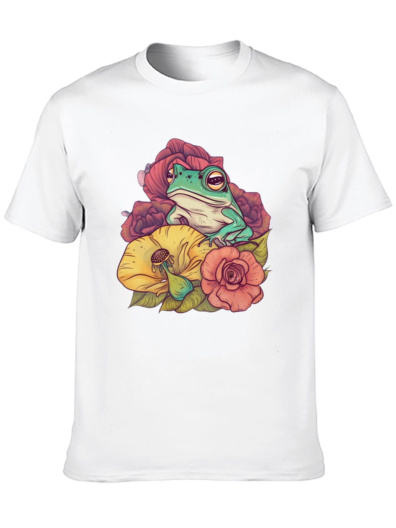 Frog and Flower Graphic T-Shirt