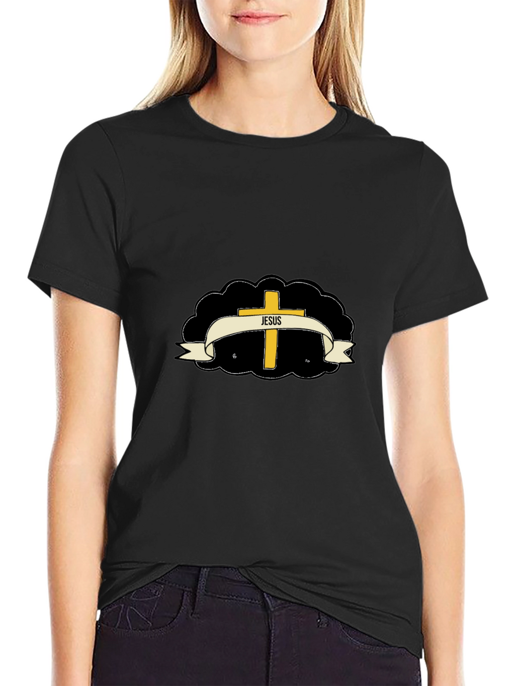 Jesus Cross Graphic T-Shirt - Stylish Religious Apparel