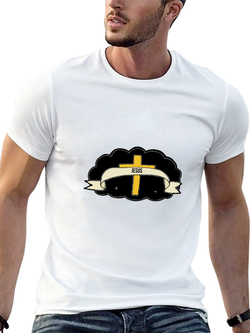Jesus Cross Graphic T-Shirt - Stylish Religious Apparel