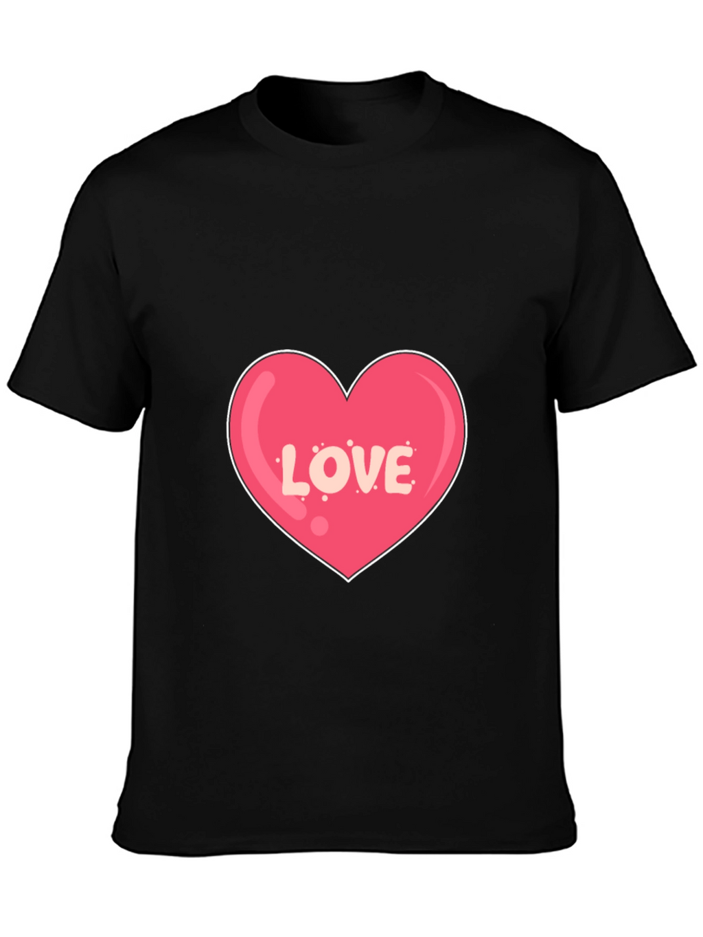 Love Heart Graphic Print Black T-Shirt