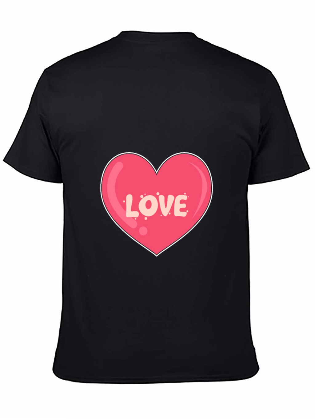 Love Heart Graphic Print Black T-Shirt