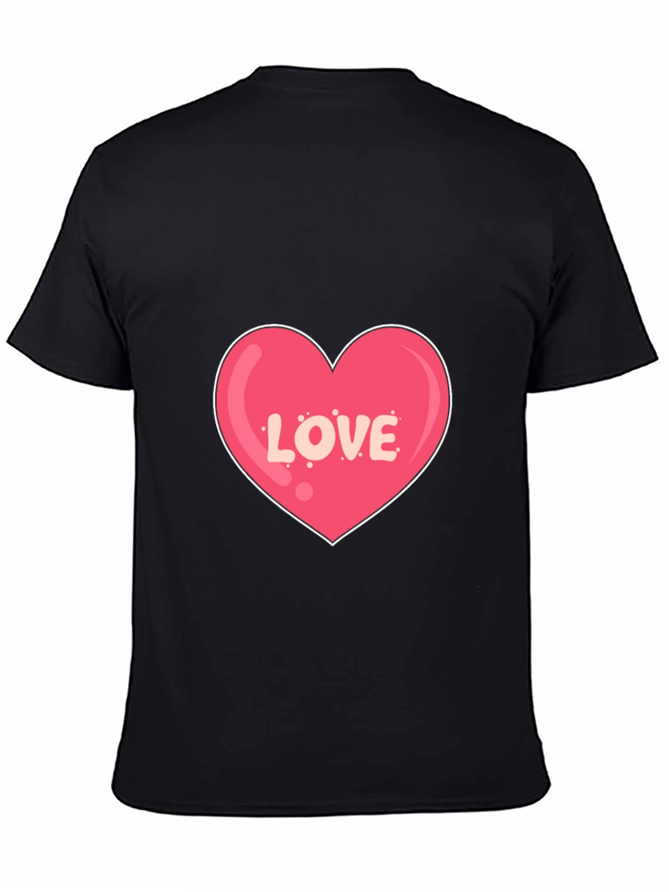 Love Heart Graphic Print Black T-Shirt