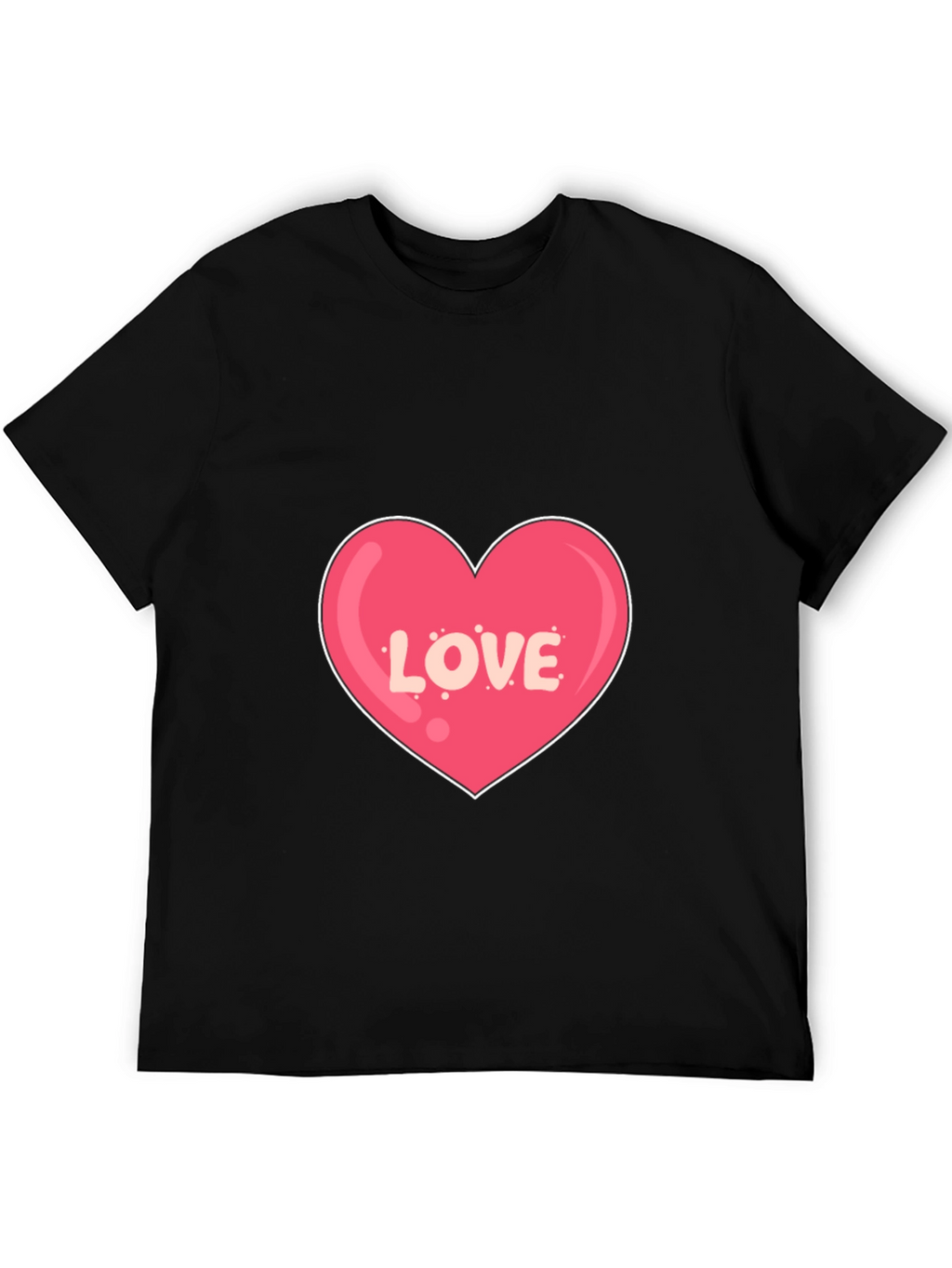 Love Heart Graphic Print Black T-Shirt