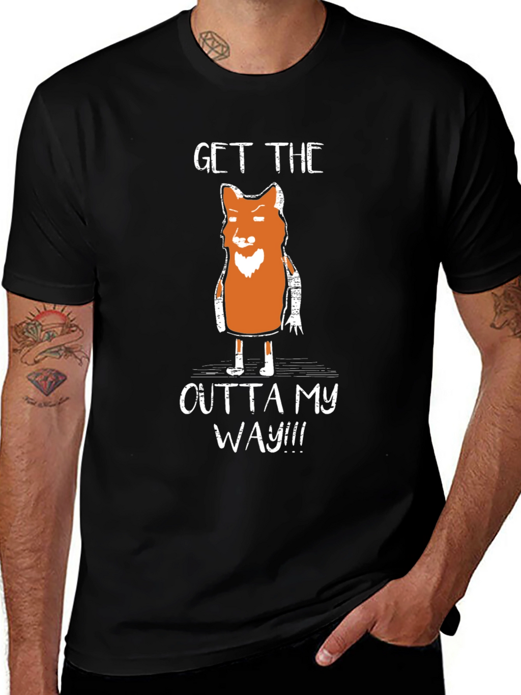 Funny Fox Graphic T-Shirt - Get Outta My Way