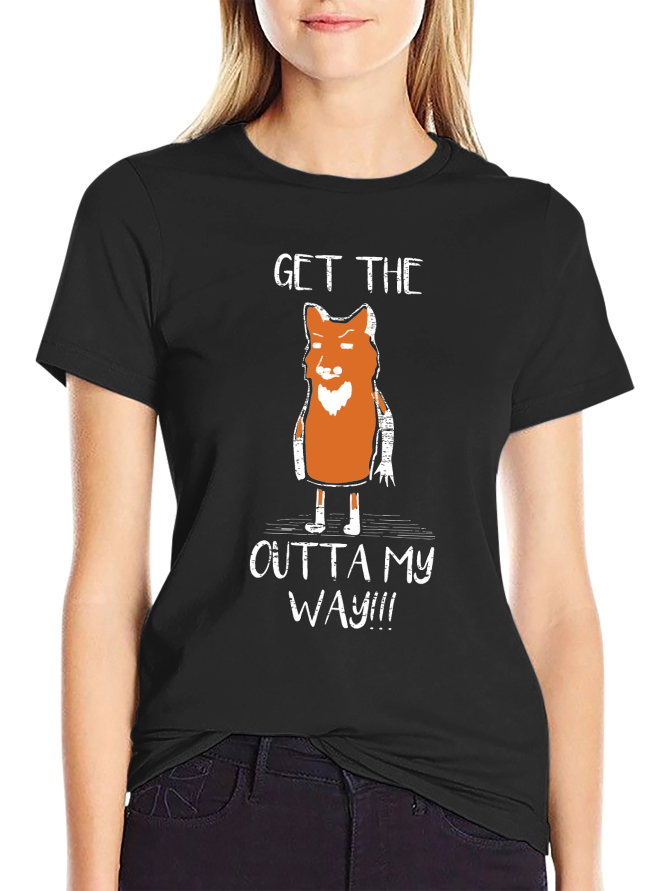 Funny Fox Graphic T-Shirt - Get Outta My Way
