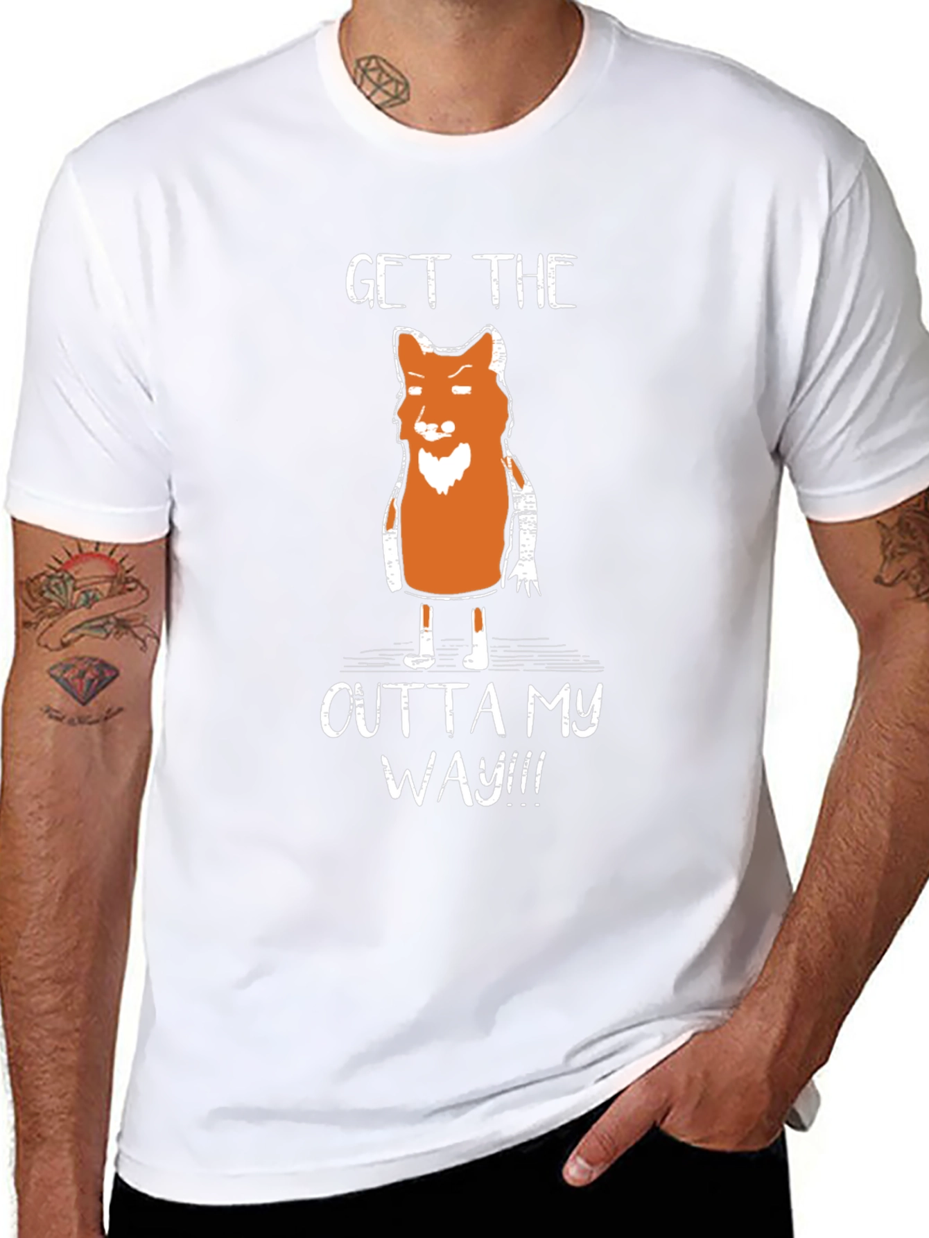 Funny Fox Graphic T-Shirt - Get Outta My Way