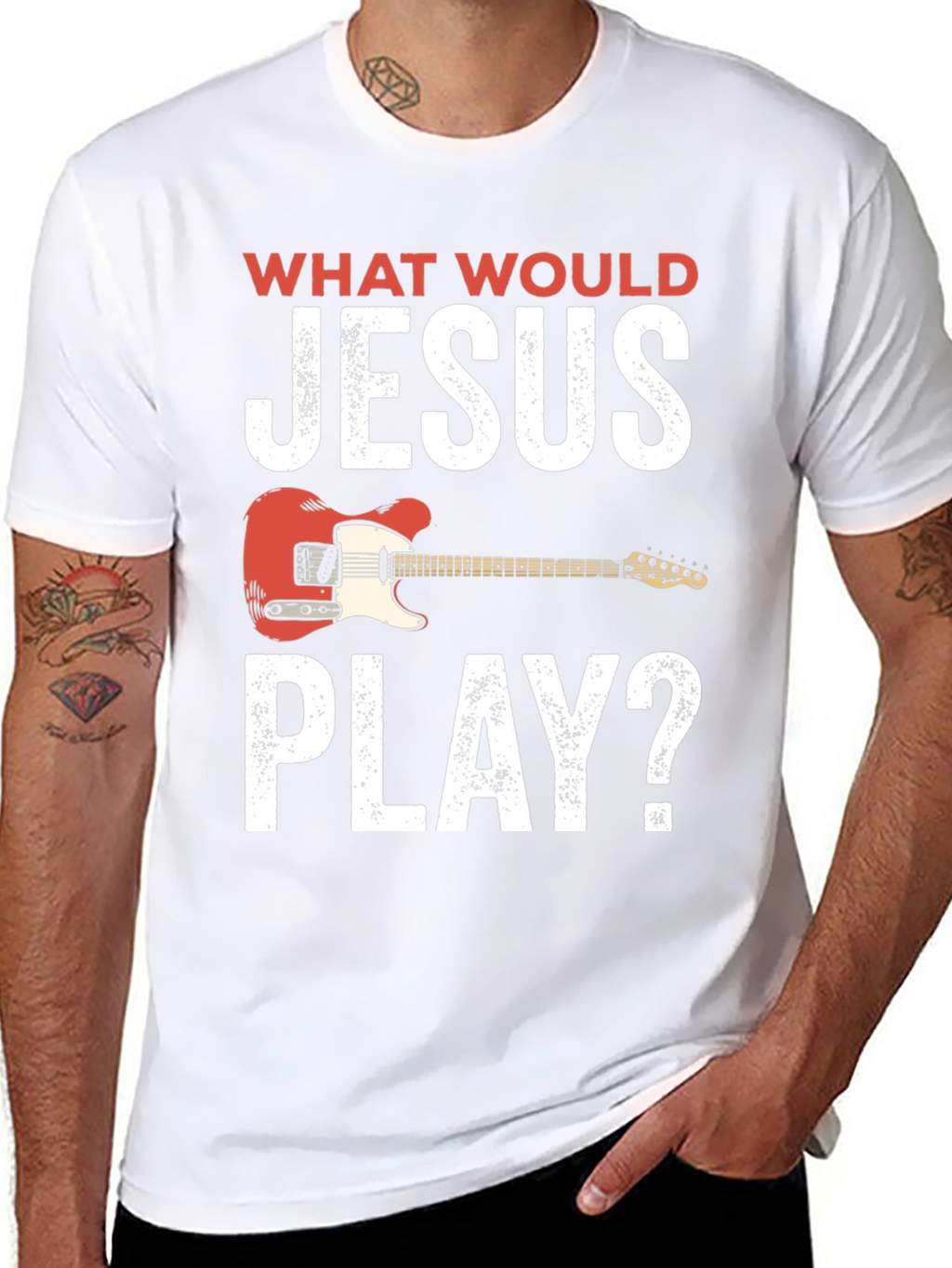 What Would Jesus Play T-Shirt - Guitar Edition